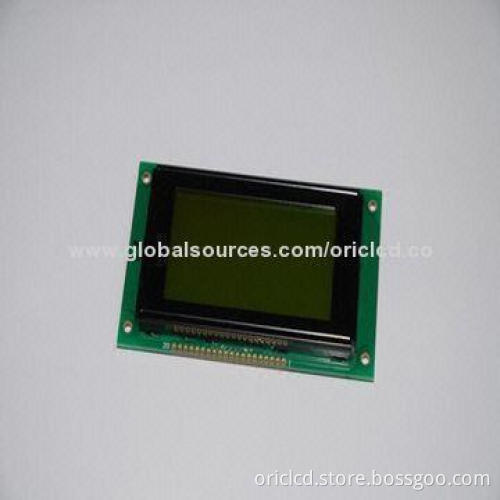 128 x 64 Graphic Dot Matrix LCD Screen in Yellow Green, w/ Overall Dimensions of 78.0 x 70.0 x 13mm